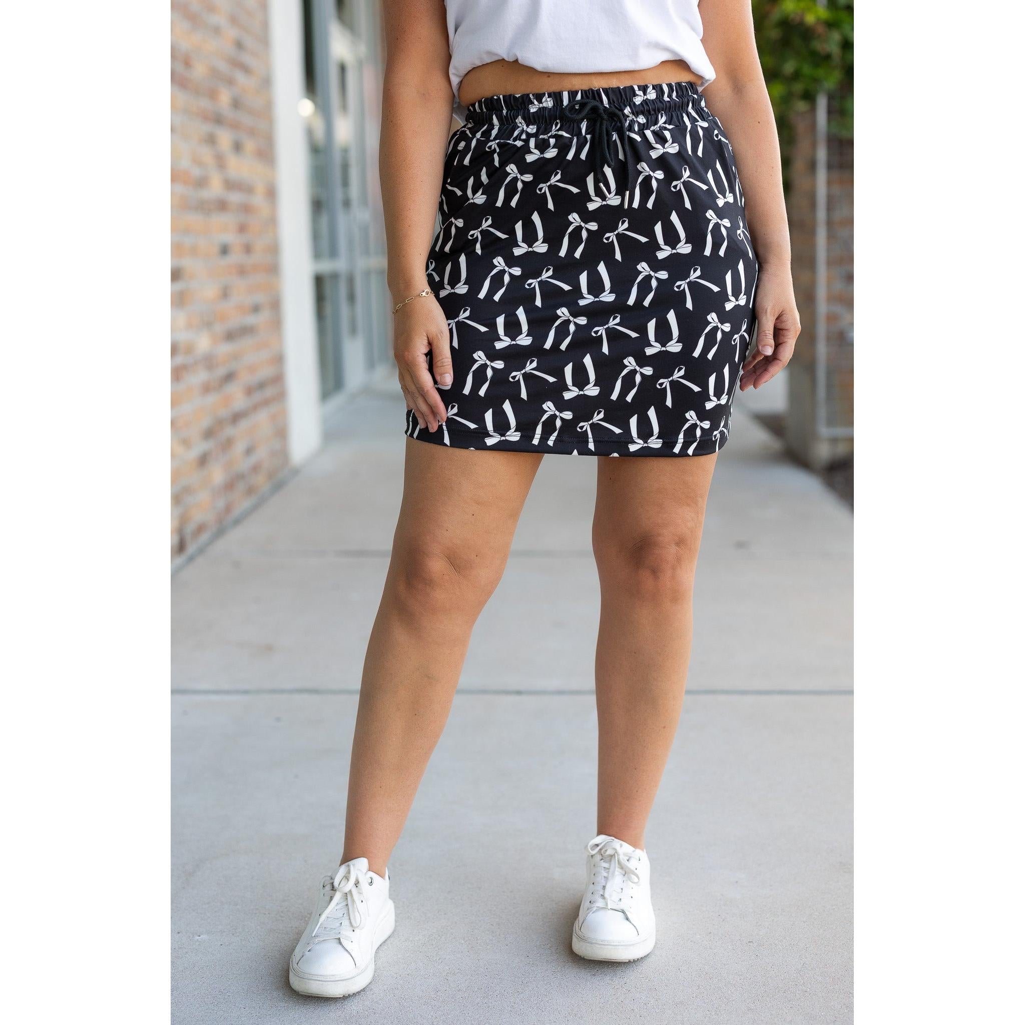 Ready to Ship | The Millie -  White Bow Jogger Skirt